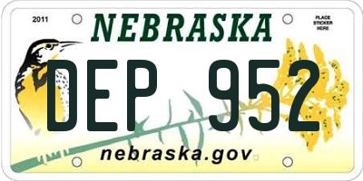 NE license plate DEP952