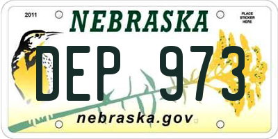 NE license plate DEP973