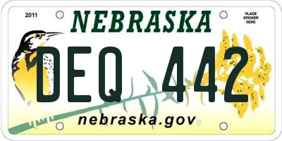 NE license plate DEQ442