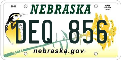 NE license plate DEQ856
