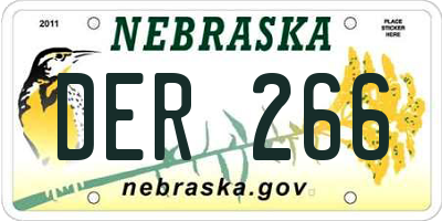 NE license plate DER266