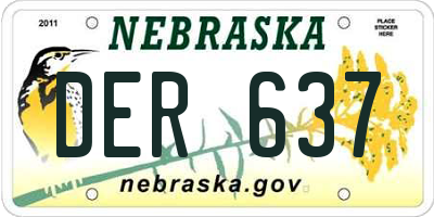 NE license plate DER637