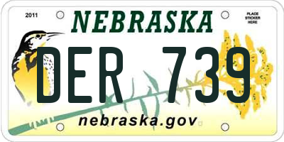 NE license plate DER739