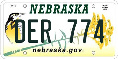 NE license plate DER774