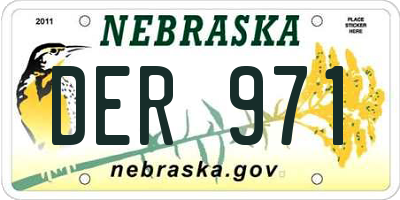 NE license plate DER971