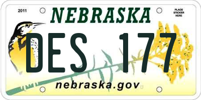 NE license plate DES177