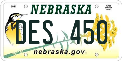 NE license plate DES450