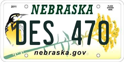 NE license plate DES470