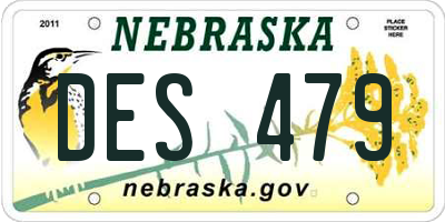 NE license plate DES479