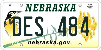 NE license plate DES484