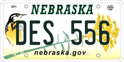 NE license plate DES556