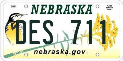 NE license plate DES711