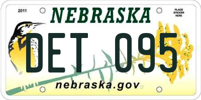 NE license plate DET095