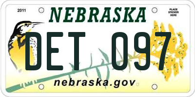 NE license plate DET097