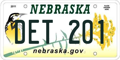 NE license plate DET201