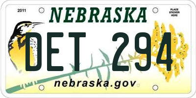NE license plate DET294