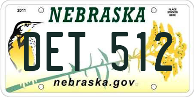 NE license plate DET512