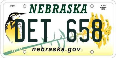 NE license plate DET658
