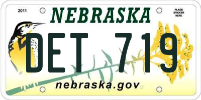 NE license plate DET719