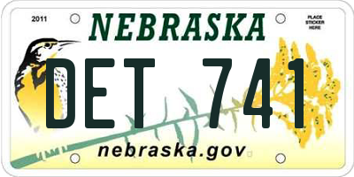 NE license plate DET741