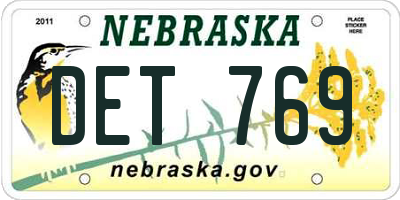 NE license plate DET769