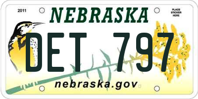 NE license plate DET797