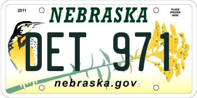 NE license plate DET971