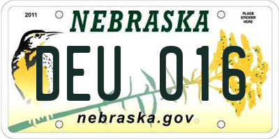 NE license plate DEU016
