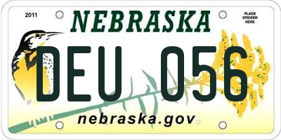 NE license plate DEU056