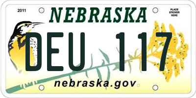NE license plate DEU117