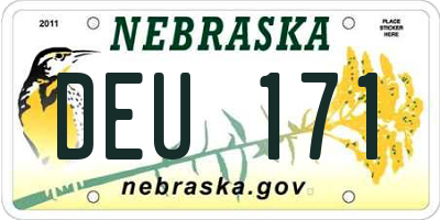 NE license plate DEU171