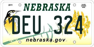 NE license plate DEU324