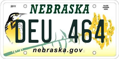 NE license plate DEU464