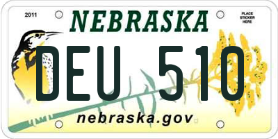 NE license plate DEU510