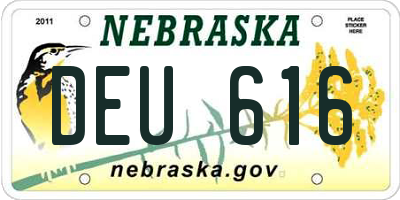 NE license plate DEU616