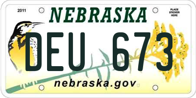 NE license plate DEU673
