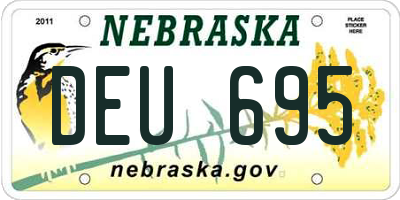 NE license plate DEU695
