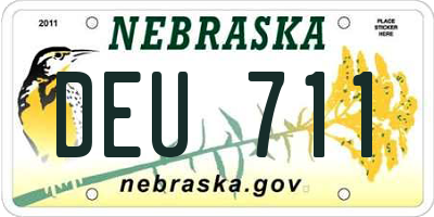 NE license plate DEU711