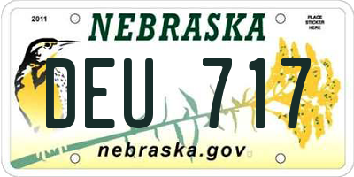 NE license plate DEU717