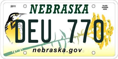 NE license plate DEU770