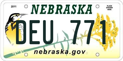 NE license plate DEU771