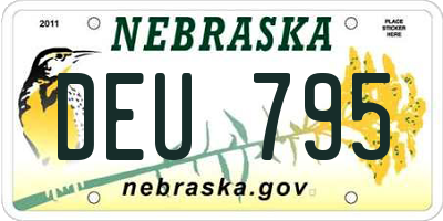 NE license plate DEU795