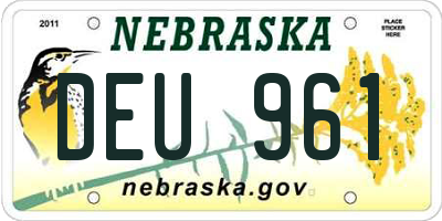 NE license plate DEU961