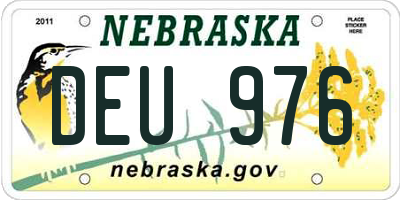 NE license plate DEU976