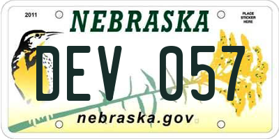 NE license plate DEV057