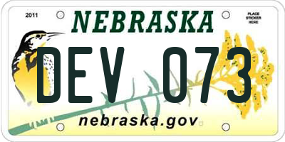 NE license plate DEV073