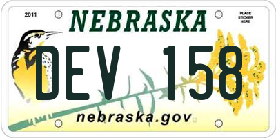 NE license plate DEV158