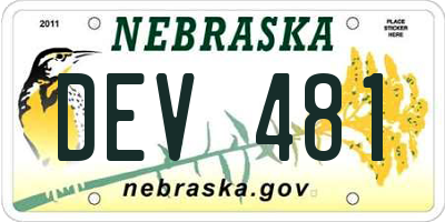 NE license plate DEV481