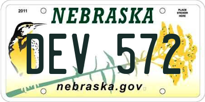 NE license plate DEV572