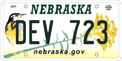 NE license plate DEV723